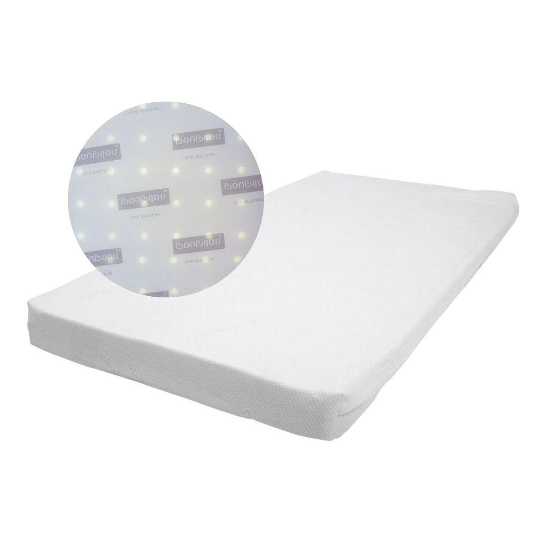 Bonbijou BAMBOO FABRIC Anti Dust-Mite High Density Foam Mattress w/hole, 2 Inch