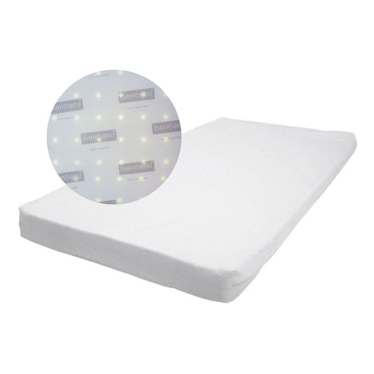 Bonbijou BAMBOO FABRIC Anti Dust-Mite High Density Foam Mattress w/hole, 4 Inch