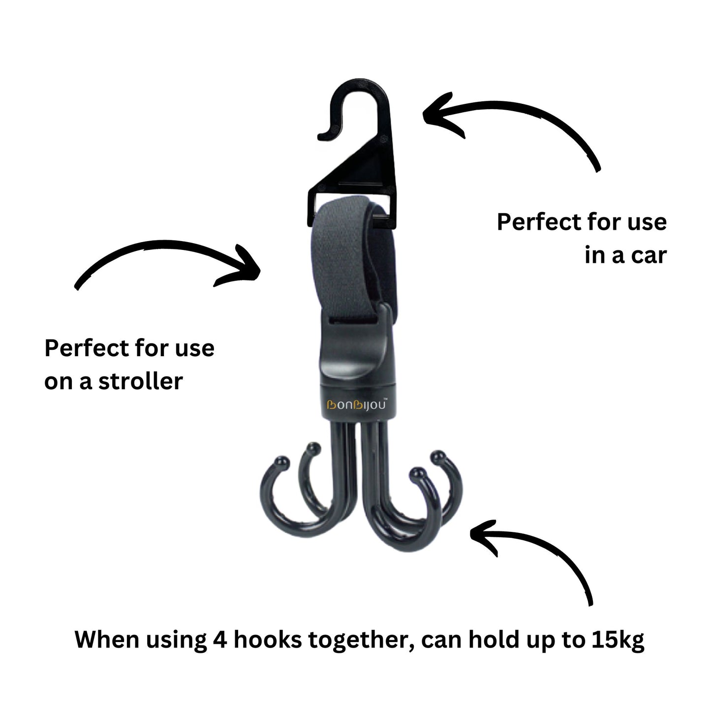Bonbijou Double Octopus Stroller Hooks