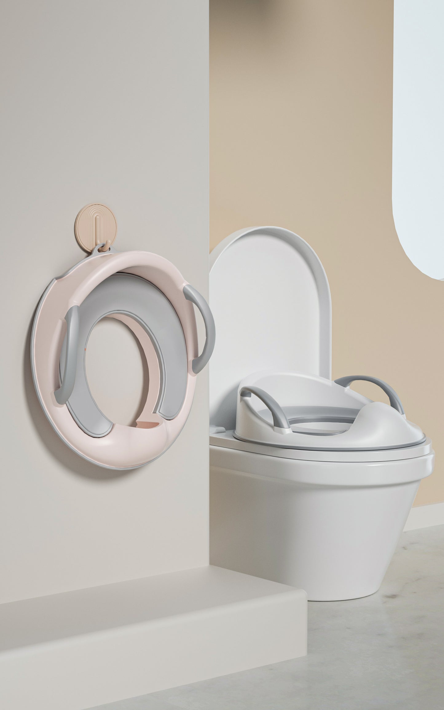 Bonbijou Learn-To-Go Potty Seat With Handle, Grey