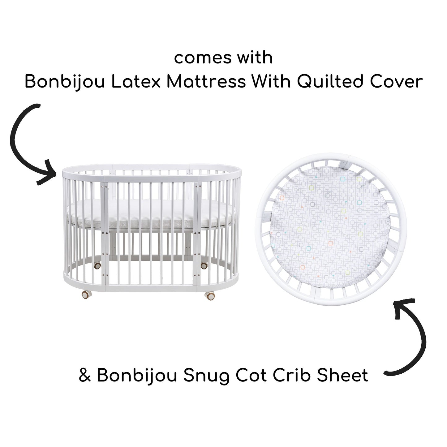 Bonbijou Doozy 7-In-1 Baby Cot