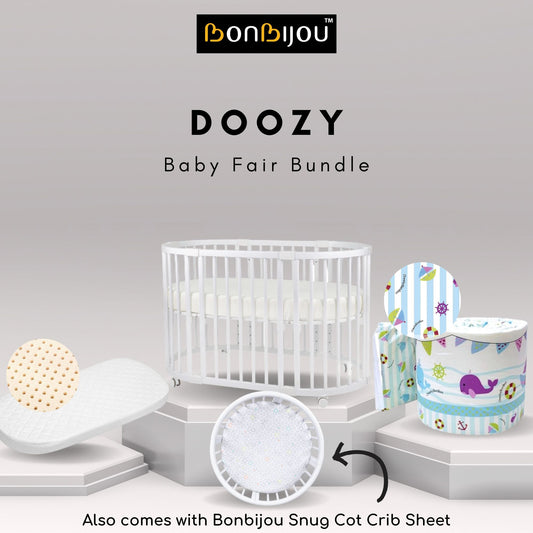 Bonbijou Doozy 7-In-1 Convertible Baby Cot (Baby Fair Deals)